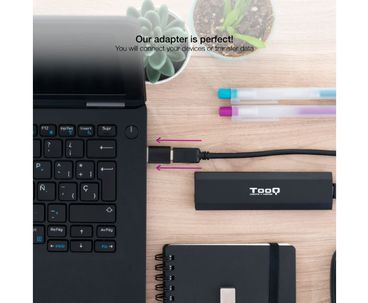 ADAPTADOR USB-A 3.1 A USB-C USB-A/M-USB-C/H NEGRO NANOCABLE