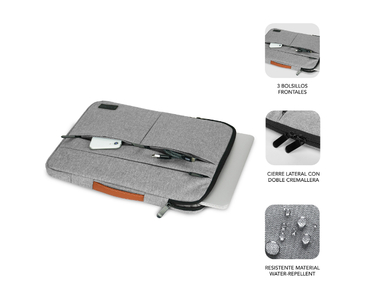 MALETIN AIR PADDING 360 SLEEVE 15.6" GRIS SUBBLIM