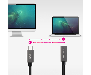 CABLE USB-C 3.2 GEN2x2 20Gbps 3A 4K USB-C/M USB-C/H 2 M NEGRO NANOCABLE