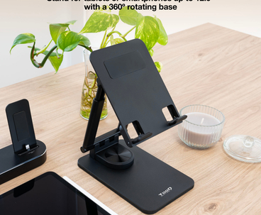 SOPORTE SOBREMESA AJUSTABLE PARA TABLETS 12.9" NEGRO TOOQ