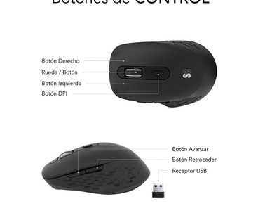 RATON OPTICO DUAL CURVE ERGO DUAL BATERIA NEGRO SUBBLIM