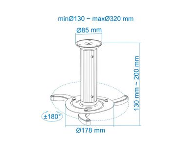 SOPORTE VIDEO-PROYECTOR PJ1010TN PLATA TOOQ